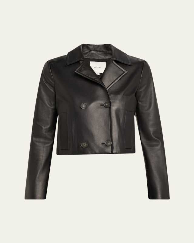 Shrunken Leather Peacoat
